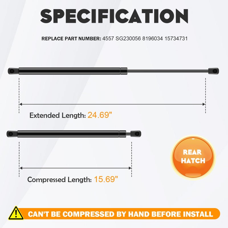 AEagle Rear Hatch Liftgate Lift Supports Shocks Struts for 99-04 Cadillac Escalade, 00-04 Chevy Suburban, 95-04 Chevy Tahoe, 99-04 GMC Yukon 4557 - Image 2